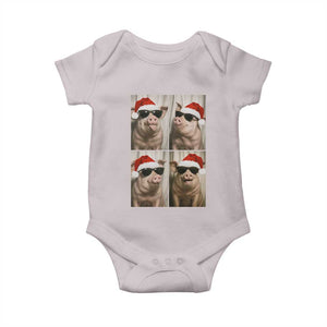 Cute Pig Christmas Selfie Baby Onesie Funny Holiday Photobooth Gift TS12 Ice Gray Print Your Wear