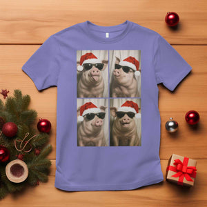 Cute Pig Christmas Selfie T Shirt Funny Holiday Photobooth Gift TS12 Violet Print Your Wear