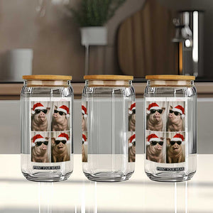 Cute Pig Christmas Selfie Glass Can Funny Holiday Photobooth Gift TS12 Print Your Wear
