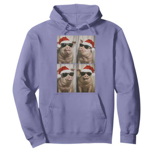 Cute Pig Christmas Selfie Hoodie Funny Holiday Photobooth Gift TS12 Violet Print Your Wear