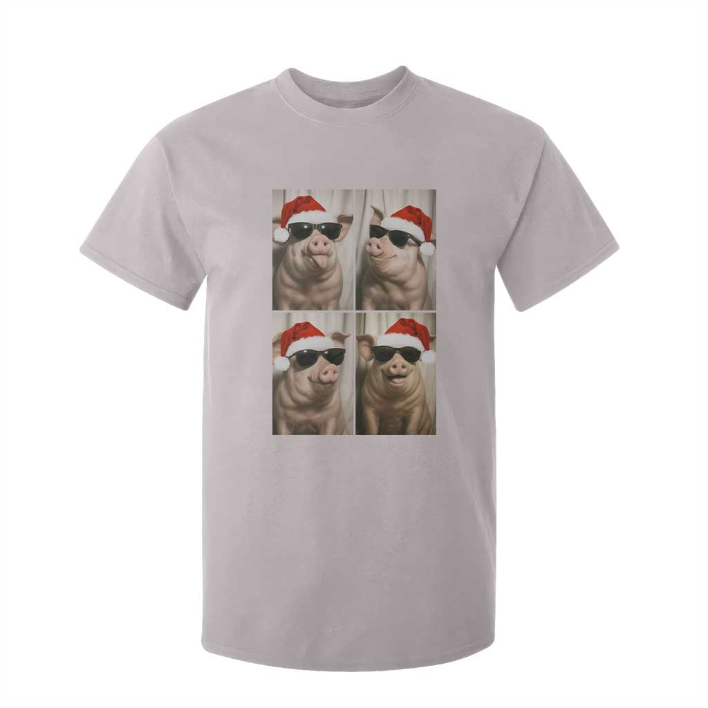 Cute Pig Christmas Selfie T Shirt For Kid Funny Holiday Photobooth Gift TS12 Ice Gray Print Your Wear