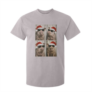 Cute Pig Christmas Selfie T Shirt For Kid Funny Holiday Photobooth Gift TS12 Ice Gray Print Your Wear
