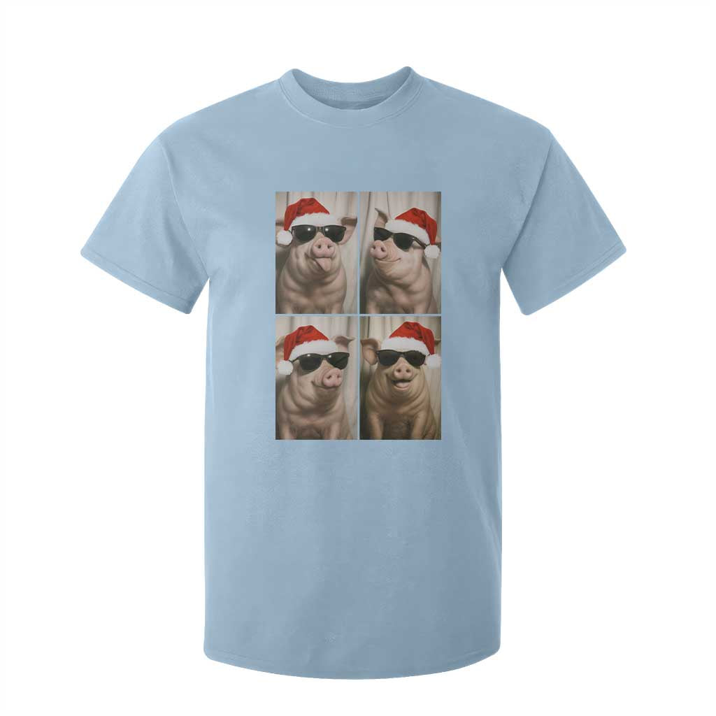 Cute Pig Christmas Selfie T Shirt For Kid Funny Holiday Photobooth Gift TS12 Light Blue Print Your Wear