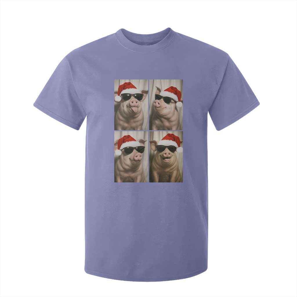 Cute Pig Christmas Selfie T Shirt For Kid Funny Holiday Photobooth Gift TS12 Violet Print Your Wear