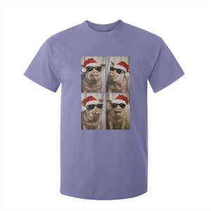 Cute Pig Christmas Selfie T Shirt For Kid Funny Holiday Photobooth Gift TS12 Violet Print Your Wear