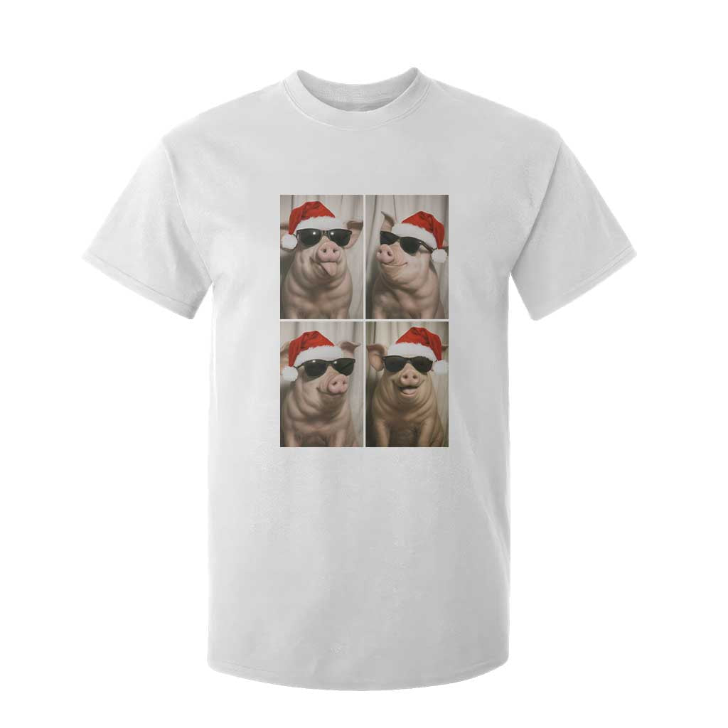 Cute Pig Christmas Selfie T Shirt For Kid Funny Holiday Photobooth Gift TS12 White Print Your Wear
