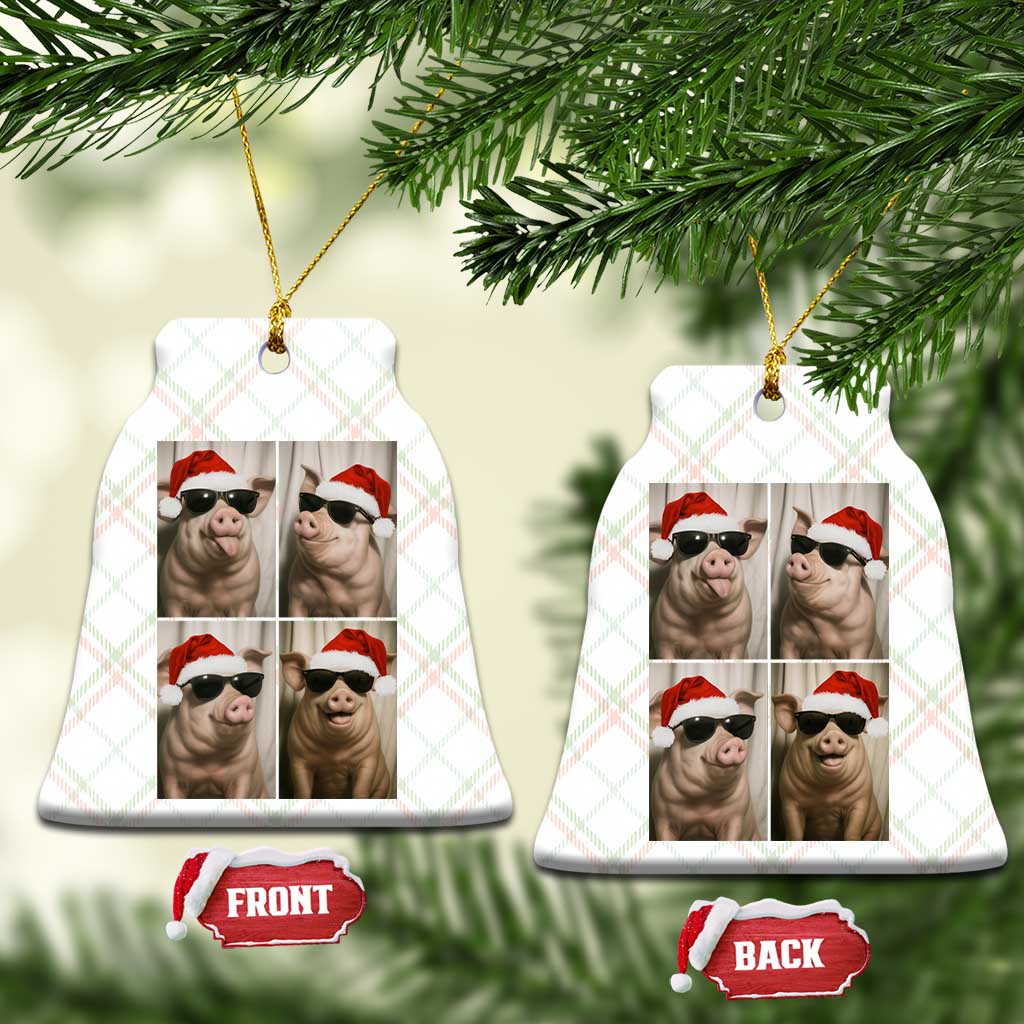Cute Pig Christmas Selfie Ceramic Ornament Funny Holiday Photobooth Gift TS12 Print Your Wear