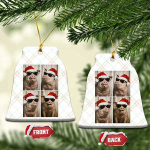 Cute Pig Christmas Selfie Ceramic Ornament Funny Holiday Photobooth Gift TS12 Print Your Wear