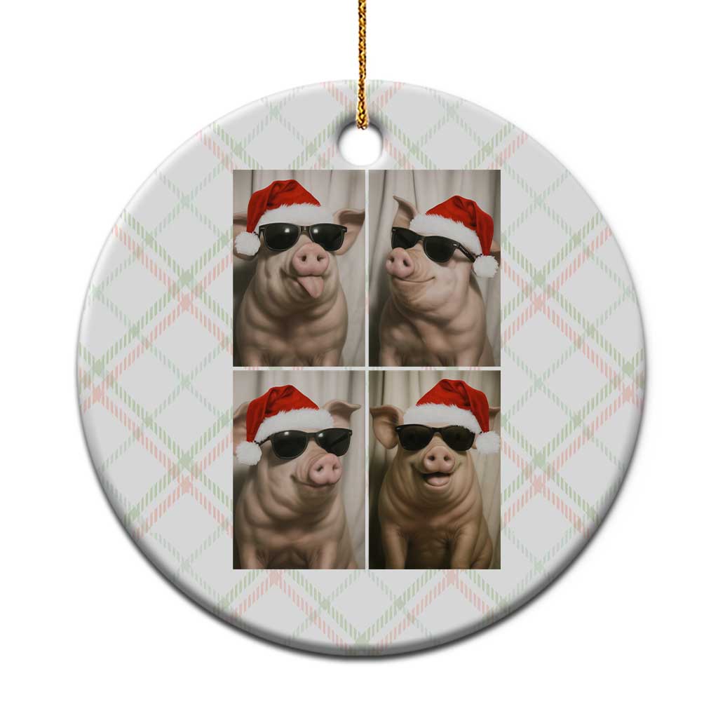 Cute Pig Christmas Selfie Ceramic Ornament Funny Holiday Photobooth Gift TS12 1pc Christmas Plaid Print Your Wear