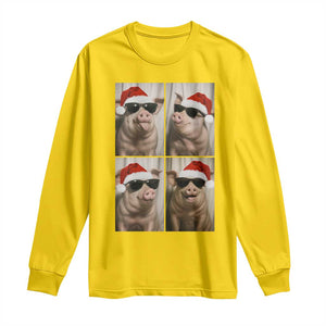 Cute Pig Christmas Selfie Long Sleeve Shirt Funny Holiday Photobooth Gift TS12 Daisy Print Your Wear