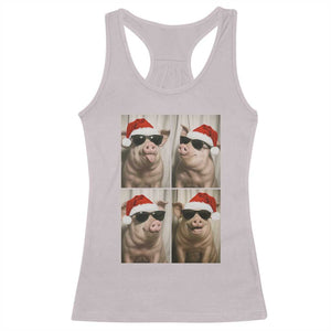 Cute Pig Christmas Selfie Racerback Tank Top Funny Holiday Photobooth Gift TS12 Ice Gray Print Your Wear