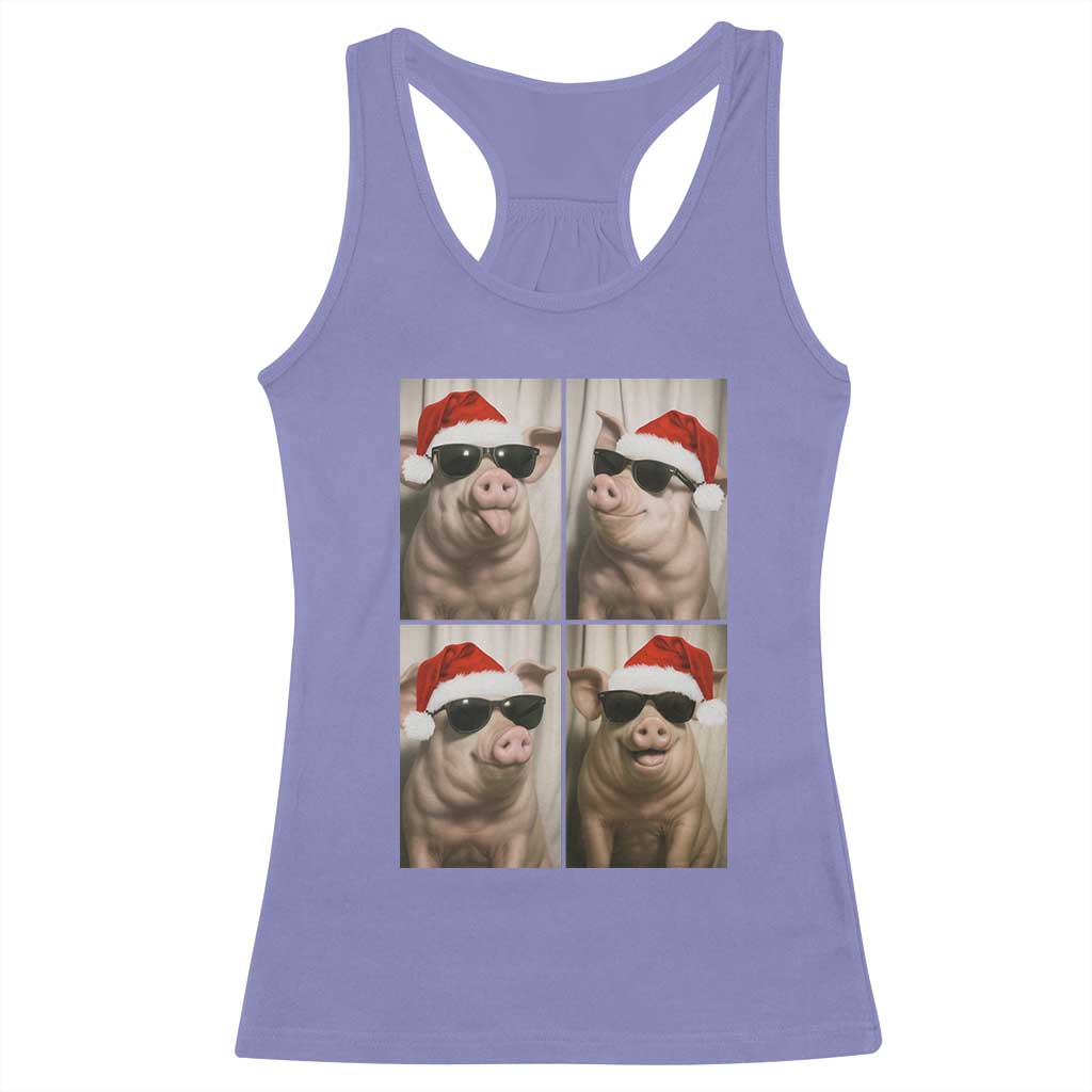 Cute Pig Christmas Selfie Racerback Tank Top Funny Holiday Photobooth Gift TS12 Violet Print Your Wear