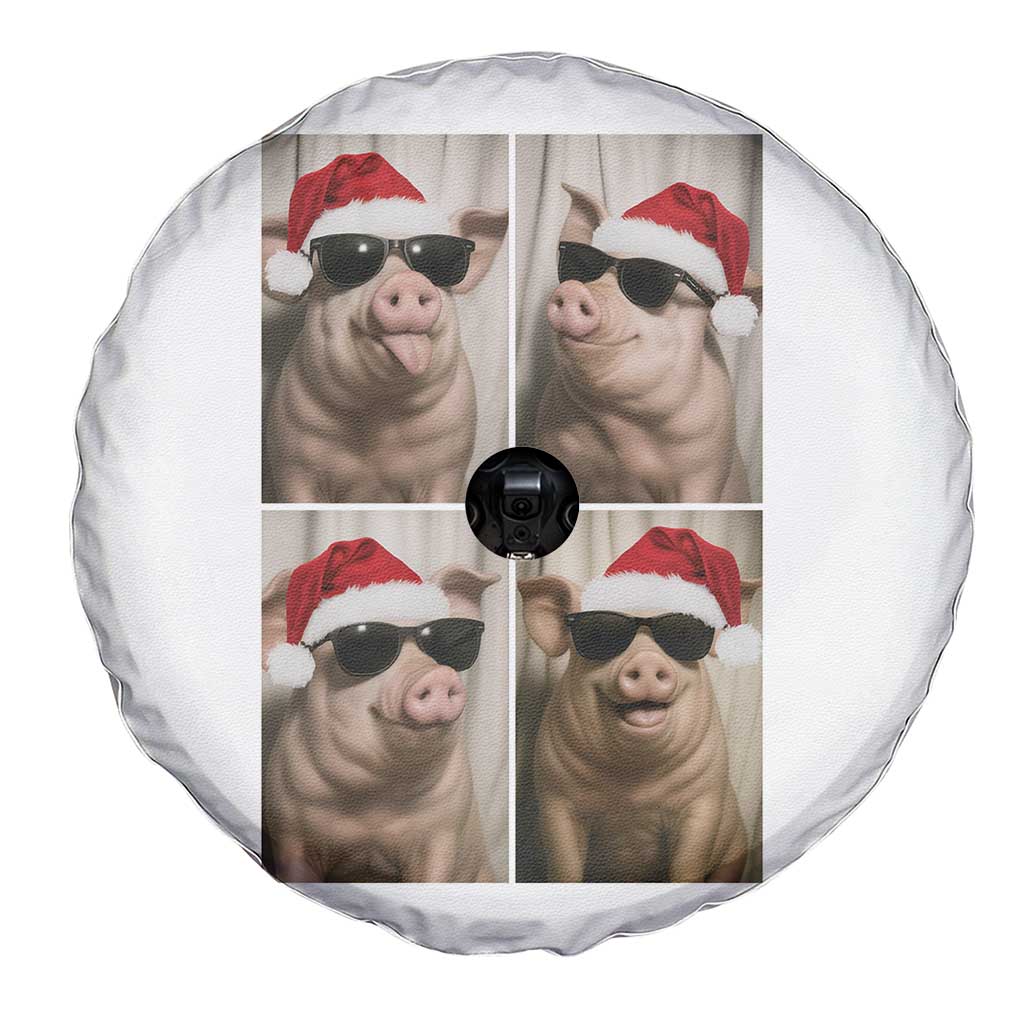 Cute Pig Christmas Selfie Spare Tire Cover Funny Holiday Photobooth Gift TS12 Print Your Wear