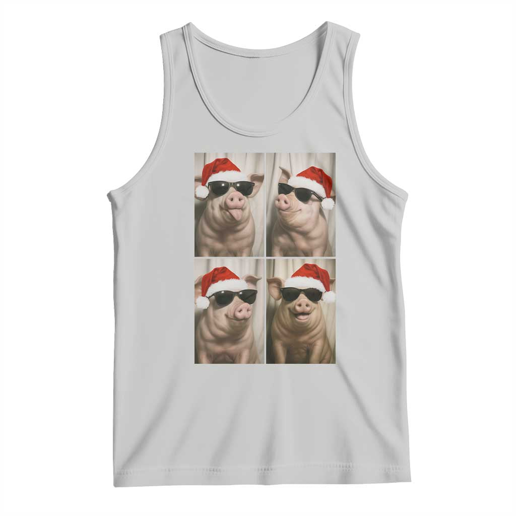 Cute Pig Christmas Selfie Tank Top Funny Holiday Photobooth Gift TS12 Ash Print Your Wear