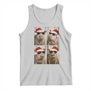 Cute Pig Christmas Selfie Tank Top Funny Holiday Photobooth Gift TS12 Ash Print Your Wear