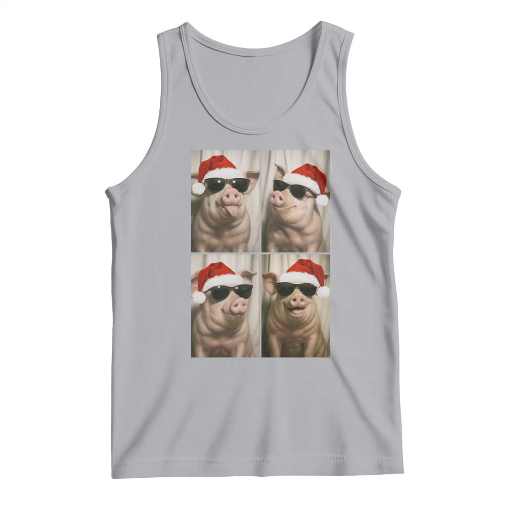 Cute Pig Christmas Selfie Tank Top Funny Holiday Photobooth Gift TS12 Athletic Heather Print Your Wear