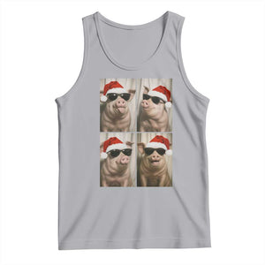 Cute Pig Christmas Selfie Tank Top Funny Holiday Photobooth Gift TS12 Athletic Heather Print Your Wear