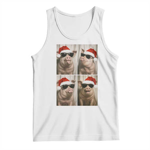 Cute Pig Christmas Selfie Tank Top Funny Holiday Photobooth Gift TS12 White Print Your Wear