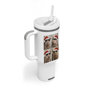 Cute Pig Christmas Selfie Tumbler With Handle Funny Holiday Photobooth Gift TS12 Print Your Wear