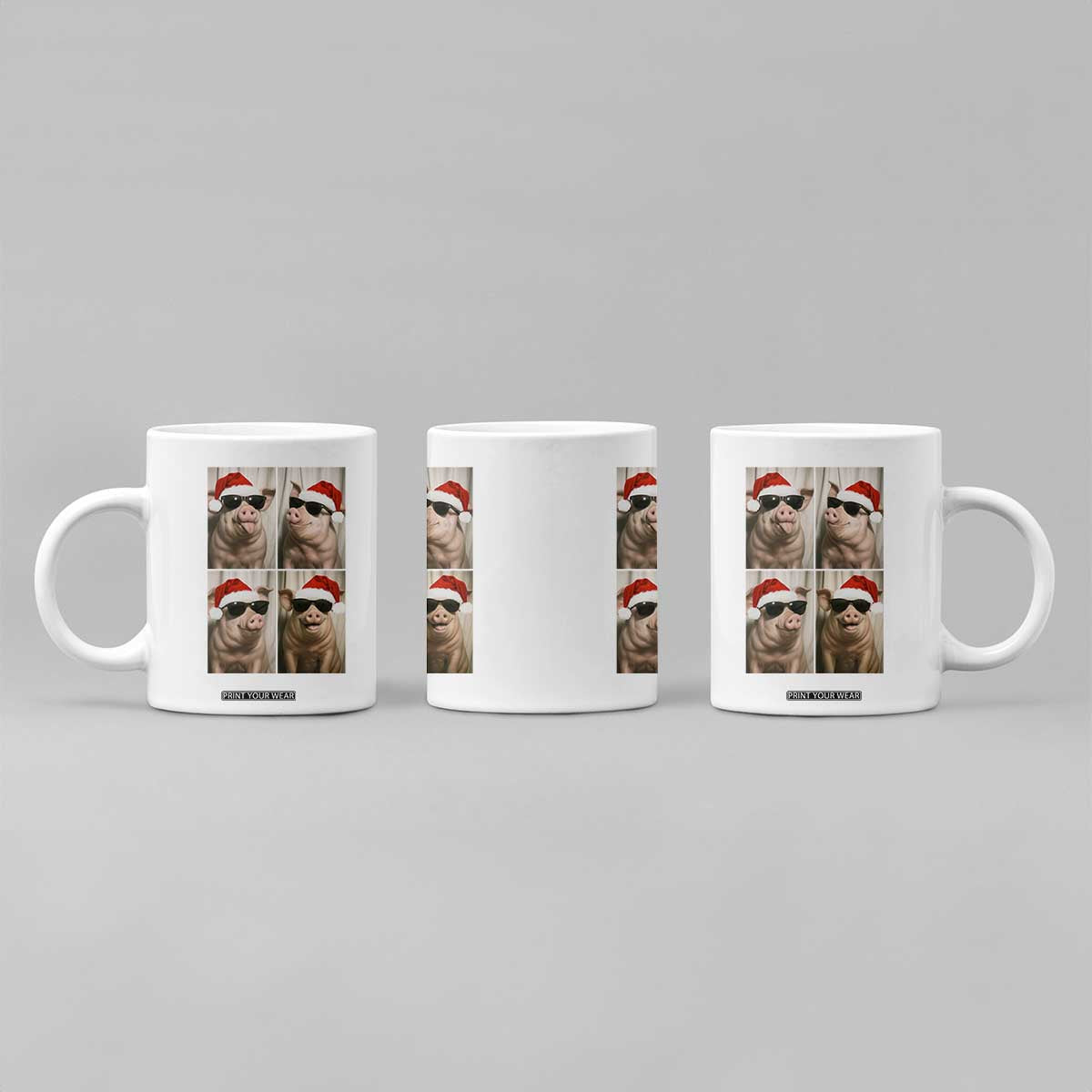 Cute Pig Christmas Selfie Coffee Mug Funny Holiday Photobooth Gift TS12 Print Your Wear