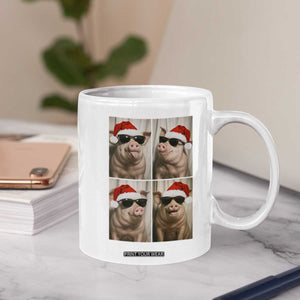 Cute Pig Christmas Selfie Coffee Mug Funny Holiday Photobooth Gift TS12 Print Your Wear