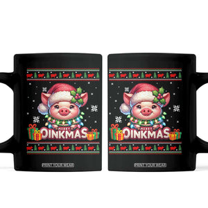 Funny Merry Oinkmas Coffee Mug Pig Lover Ugly Christmas Gift TS12 Black Print Your Wear