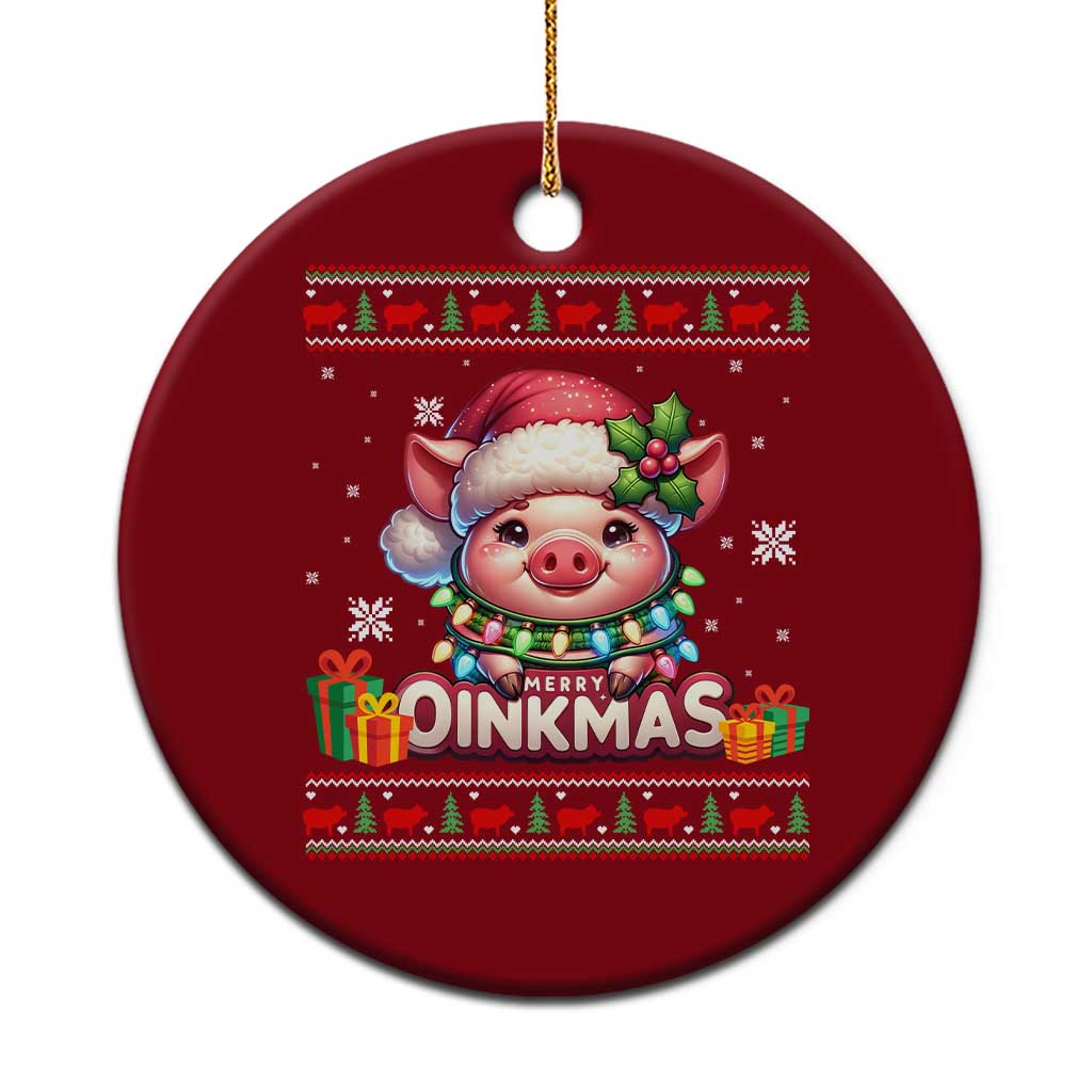 Funny Merry Oinkmas Ceramic Ornament Pig Lover Ugly Christmas Gift TS12 1pc Red Print Your Wear