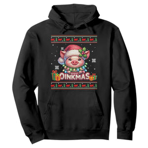 Funny Merry Oinkmas Hoodie Pig Lover Ugly Christmas Gift TS12 Black Print Your Wear