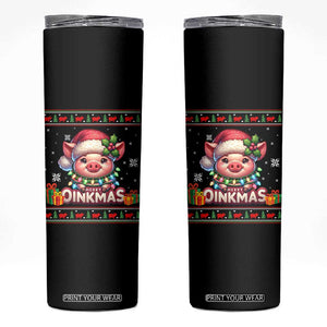 Funny Merry Oinkmas Skinny Tumbler Pig Lover Ugly Christmas Gift TS12 Black Print Your Wear