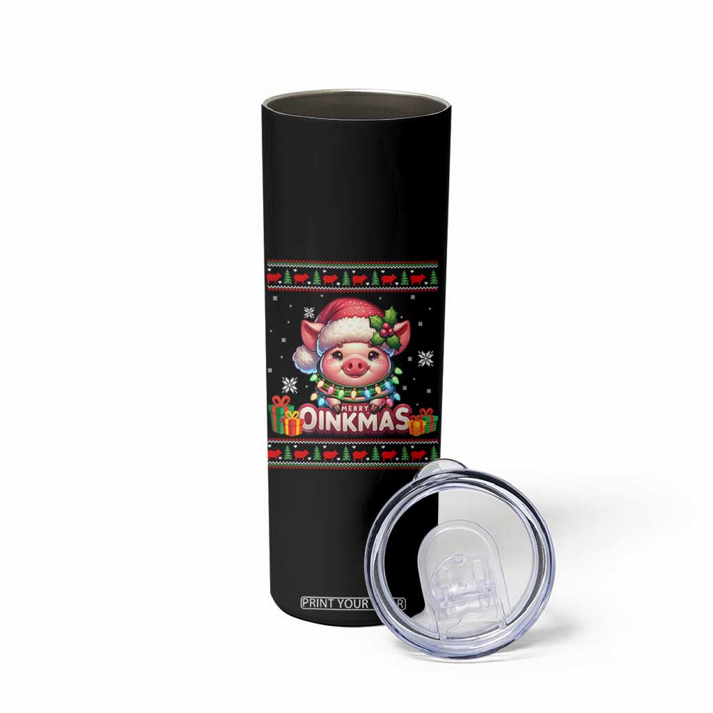 Funny Merry Oinkmas Skinny Tumbler Pig Lover Ugly Christmas Gift TS12 Print Your Wear