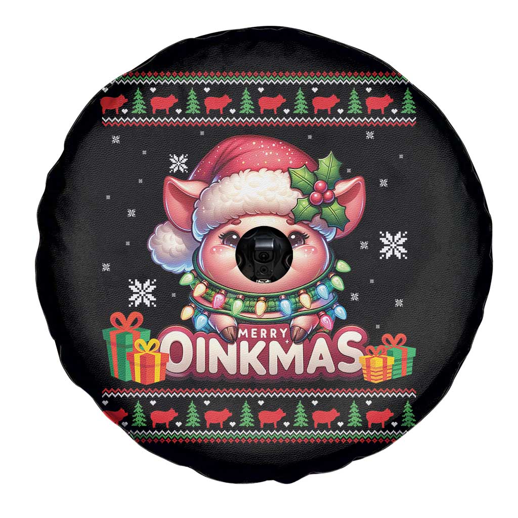 Funny Merry Oinkmas Spare Tire Cover Pig Lover Ugly Christmas Gift TS12 Print Your Wear