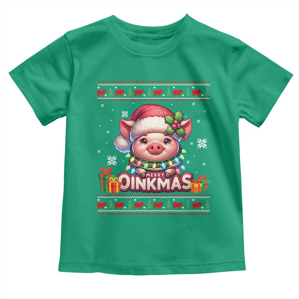 Funny Merry Oinkmas Toddler T Shirt Pig Lover Ugly Christmas Gift TS12 Irish Green Print Your Wear