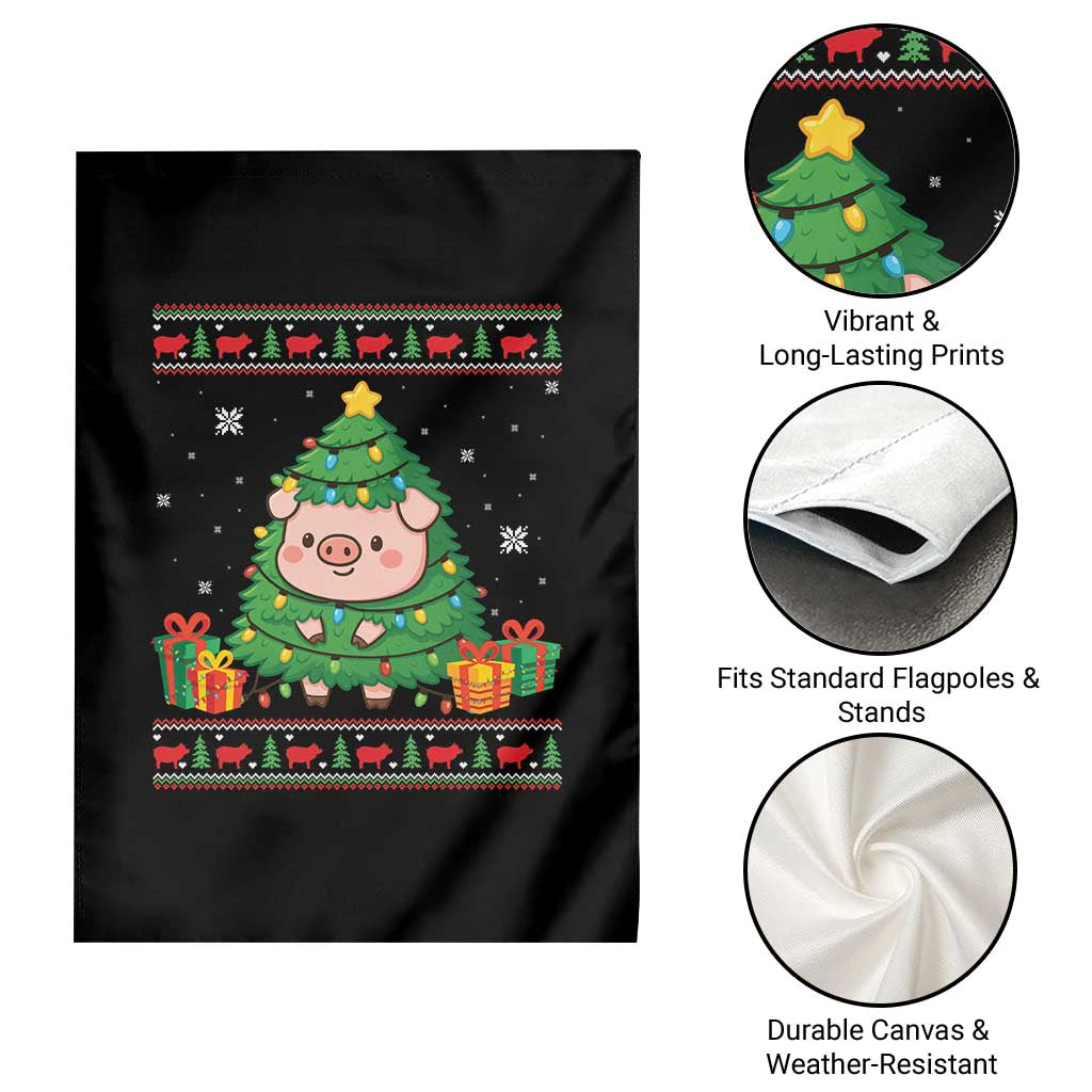 Funny Pig Christmas Tree Ugly Sweater Garden Flag Farm Animal Gift TS12 Print Your Wear
