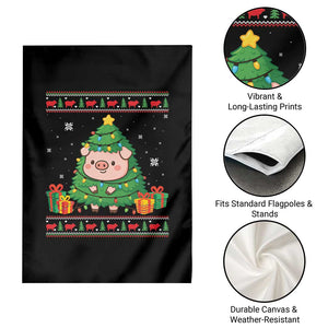 Funny Pig Christmas Tree Ugly Sweater Garden Flag Farm Animal Gift TS12 Print Your Wear