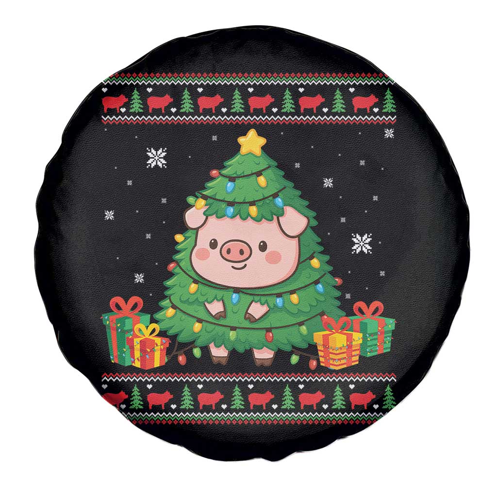 Funny Pig Christmas Tree Ugly Sweater Spare Tire Cover Farm Animal Gift TS12 Print Your Wear