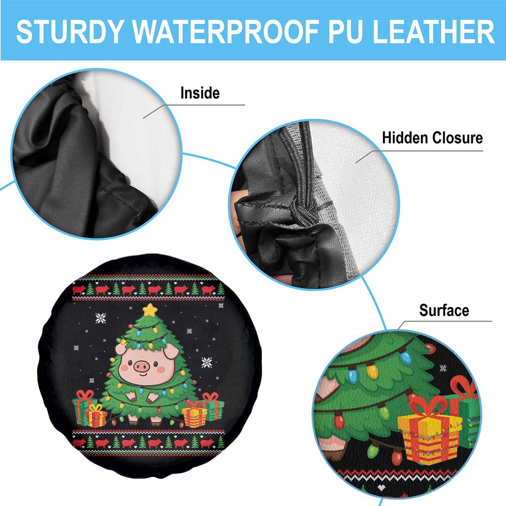 Funny Pig Christmas Tree Ugly Sweater Spare Tire Cover Farm Animal Gift TS12 Print Your Wear