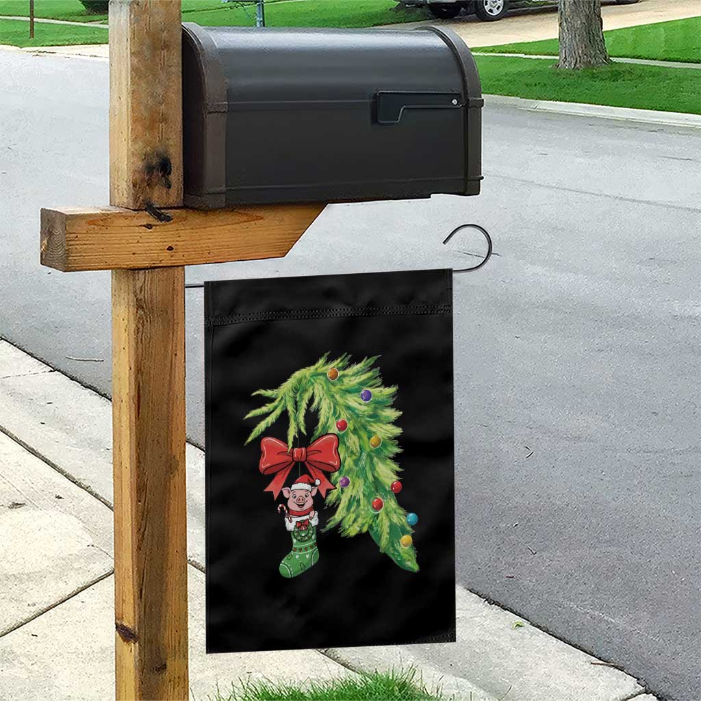 Funny Christmas Pig In Green Hand Naughty Garden Flag Pet Lover Gift TS12 Print Your Wear