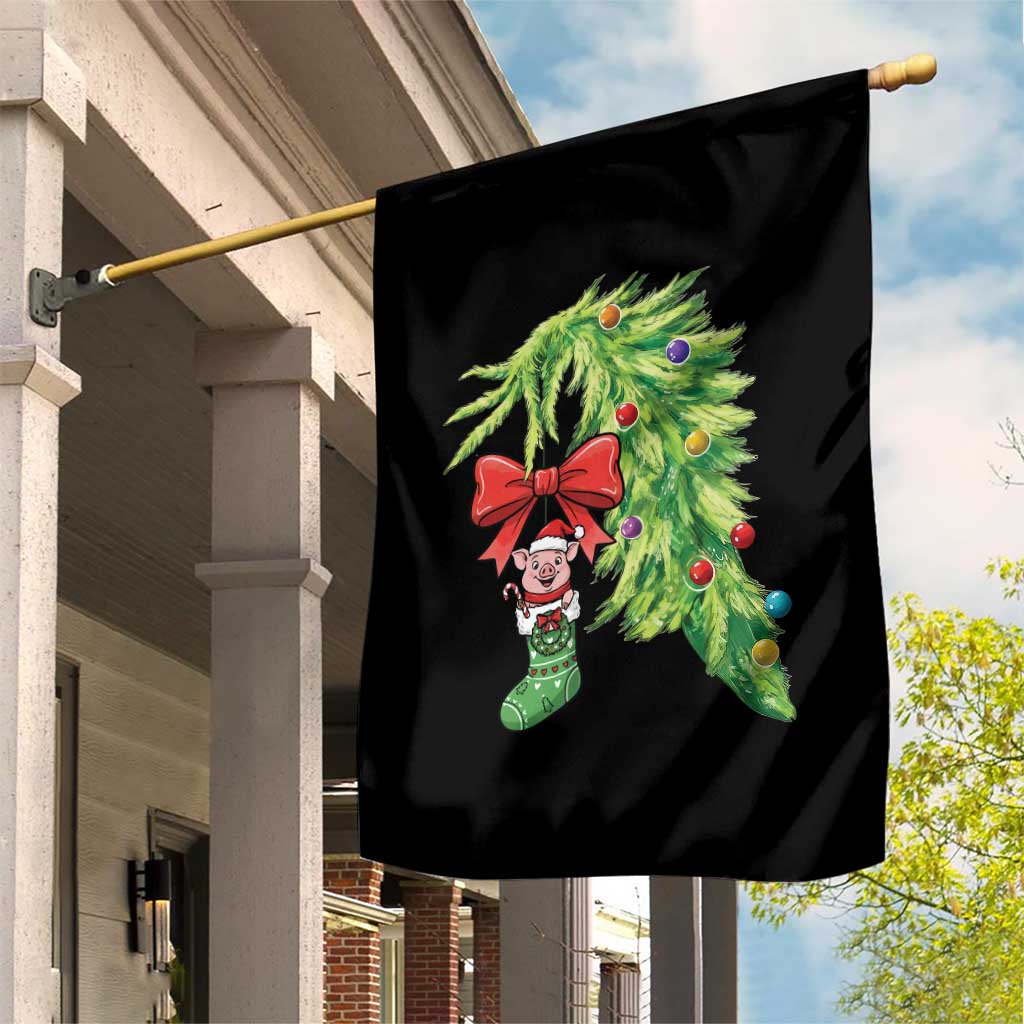 Funny Christmas Pig In Green Hand Naughty Garden Flag Pet Lover Gift TS12 Print Your Wear