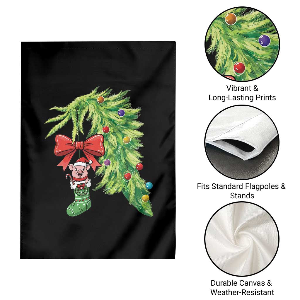 Funny Christmas Pig In Green Hand Naughty Garden Flag Pet Lover Gift TS12 Print Your Wear