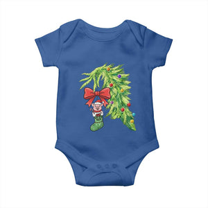 Funny Christmas Pig In Green Hand Naughty Baby Onesie Pet Lover Gift TS12 Royal Blue Print Your Wear