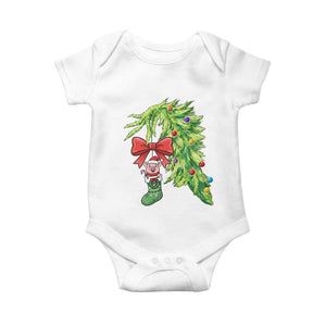 Funny Christmas Pig In Green Hand Naughty Baby Onesie Pet Lover Gift TS12 White Print Your Wear