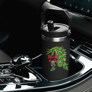 Funny Christmas Pig In Green Hand Naughty Flip Straw Tumbler Pet Lover Gift TS12 Print Your Wear