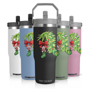 Funny Christmas Pig In Green Hand Naughty Flip Straw Tumbler Pet Lover Gift TS12 Print Your Wear
