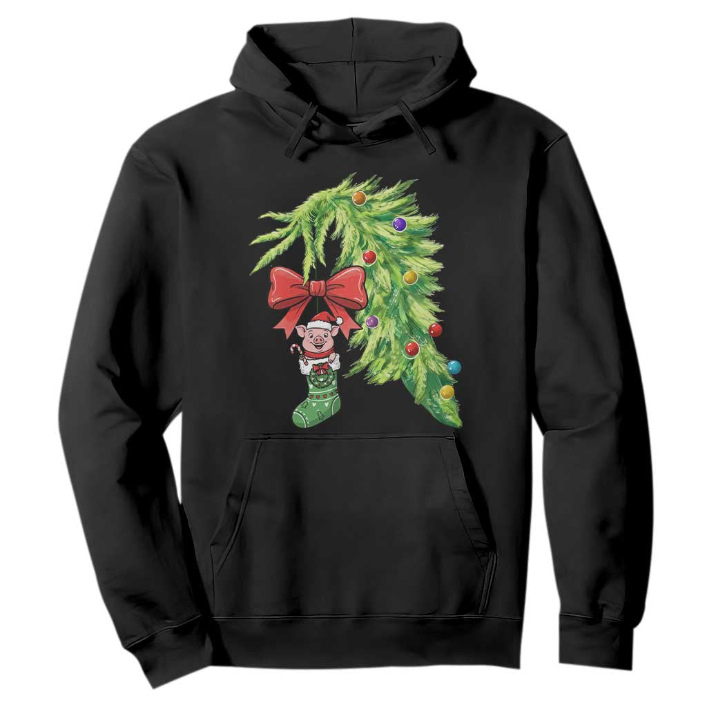 Funny Christmas Pig In Green Hand Naughty Hoodie Pet Lover Gift TS12 Black Print Your Wear