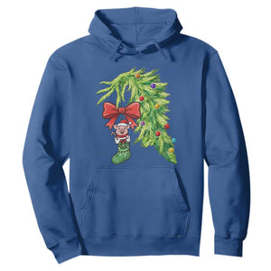 Funny Christmas Pig In Green Hand Naughty Hoodie Pet Lover Gift TS12 Royal Blue Print Your Wear
