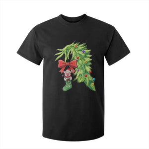 Funny Christmas Pig In Green Hand Naughty T Shirt For Kid Pet Lover Gift TS12 Black Print Your Wear