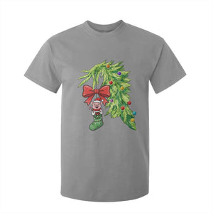 Funny Christmas Pig In Green Hand Naughty T Shirt For Kid Pet Lover Gift TS12 Sport Gray Print Your Wear