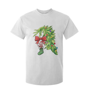 Funny Christmas Pig In Green Hand Naughty T Shirt For Kid Pet Lover Gift TS12 White Print Your Wear