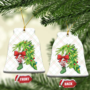 Funny Christmas Pig In Green Hand Naughty Ceramic Ornament Pet Lover Gift TS12 Print Your Wear