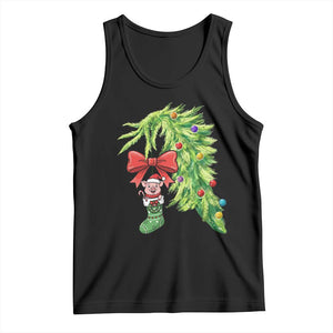 Funny Christmas Pig In Green Hand Naughty Tank Top Pet Lover Gift TS12 Black Print Your Wear